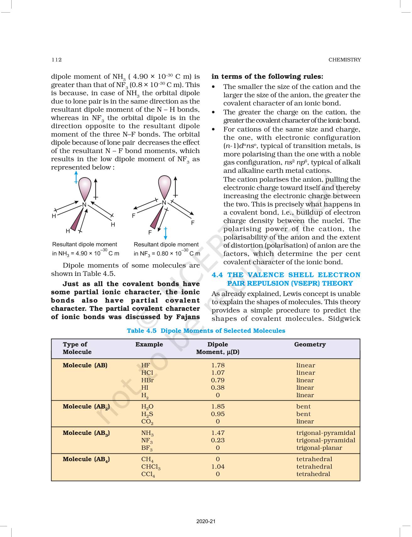 Chemical Bonding And Molecular Structure - NCERT Book of Class 11